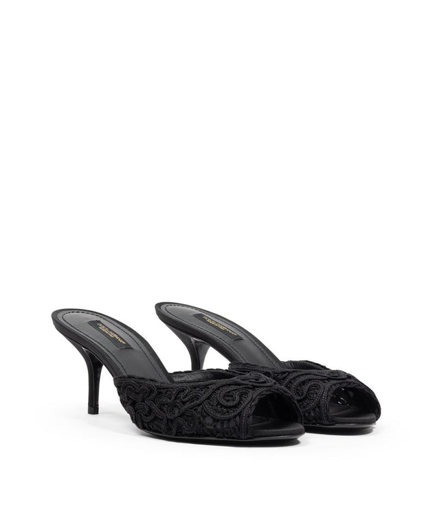 Black Cotton Sandal