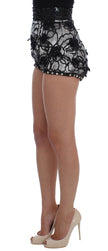 Sequined High Waist Designer Mini Shorts