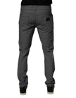Gray Cotton Stretch Skinny Denim Jeans