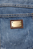 Blue Tattered Cotton Straight Denim Jeans