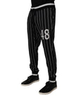 Black White Stripes Jogger Sweatpants Pants