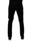 Black Floral Cotton Skinny Men Denim Jeans