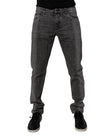 Two Tone Gray Cotton Denim Jeans