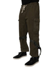 Brown Cotton Stretch Cargo Pants