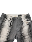 Gray Tie Dye Cotton Skinny Men Denim Jeans