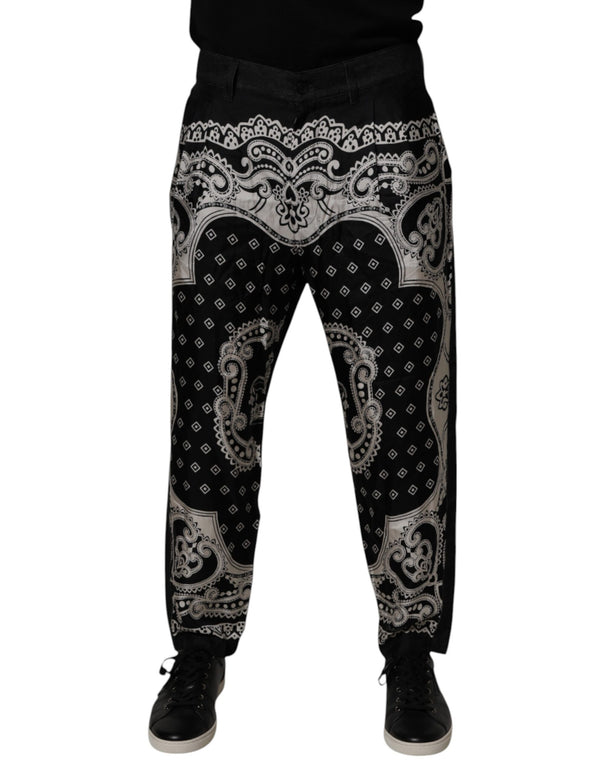 Black Bandana Cotton Skinny Denim Jeans