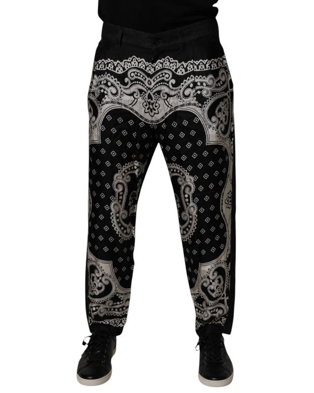 Black Bandana Cotton Skinny Denim Jeans