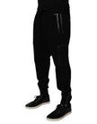Black Wool Stretch Jogger Pants