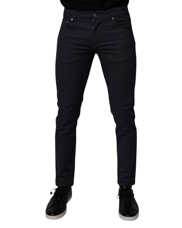 Dark Blue Cotton Stretch Skinny Denim Jeans