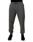 Gray Logo Cotton Jogger Men Sweatpants Pants