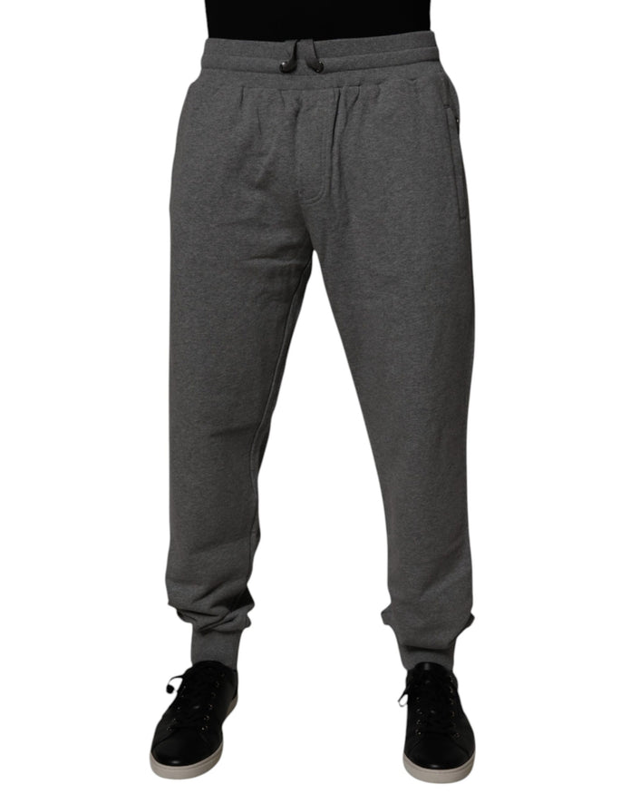 Gray Logo Cotton Jogger Men Sweatpants Pants