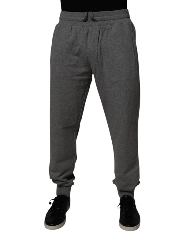 Gray Logo Cotton Jogger Men Sweatpants Pants