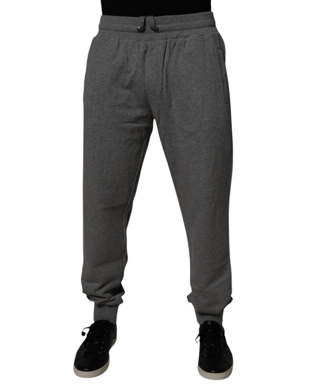 Gray Logo Cotton Jogger Men Sweatpants Pants