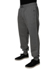 Gray Logo Cotton Jogger Men Sweatpants Pants