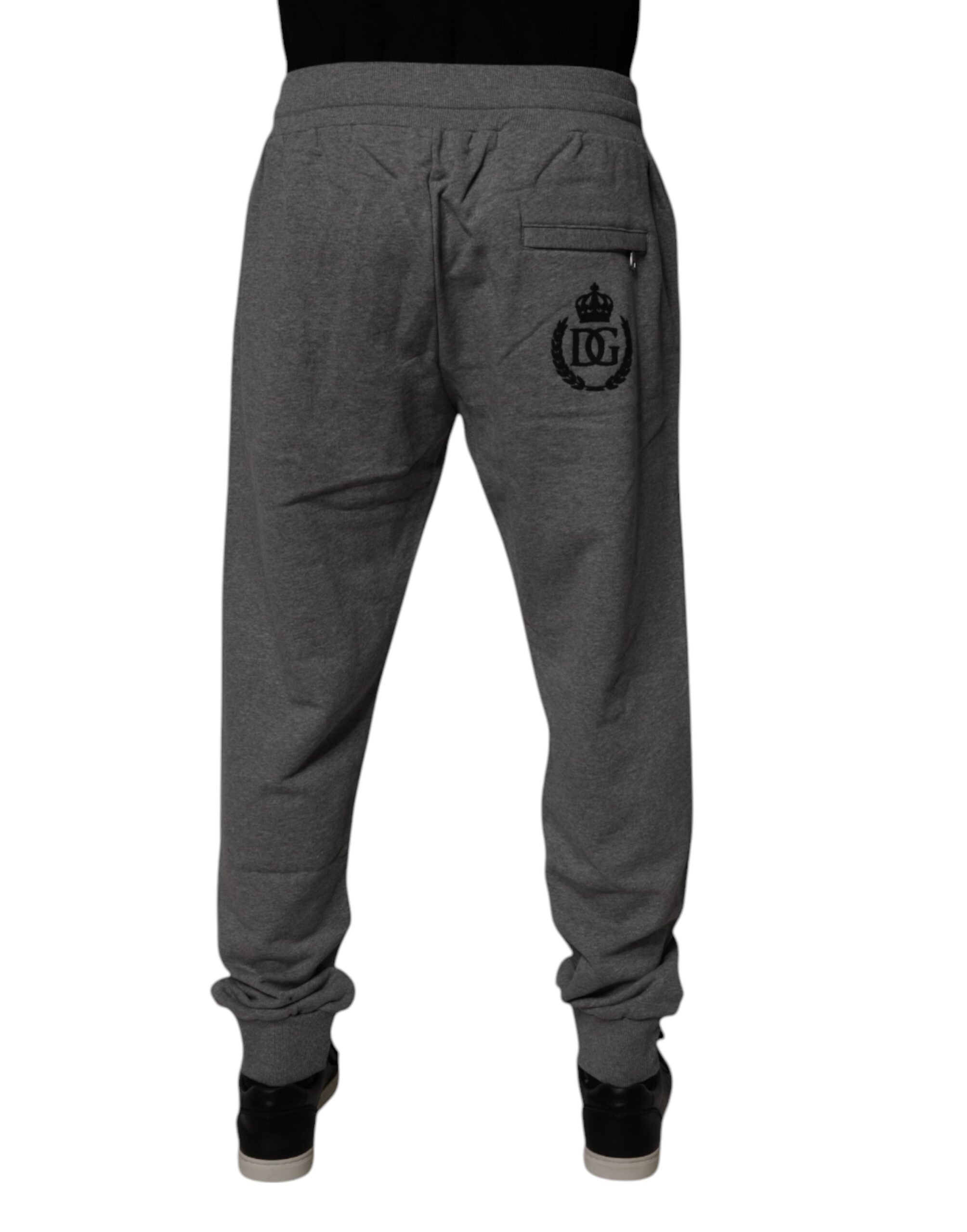 Gray Logo Cotton Jogger Men Sweatpants Pants