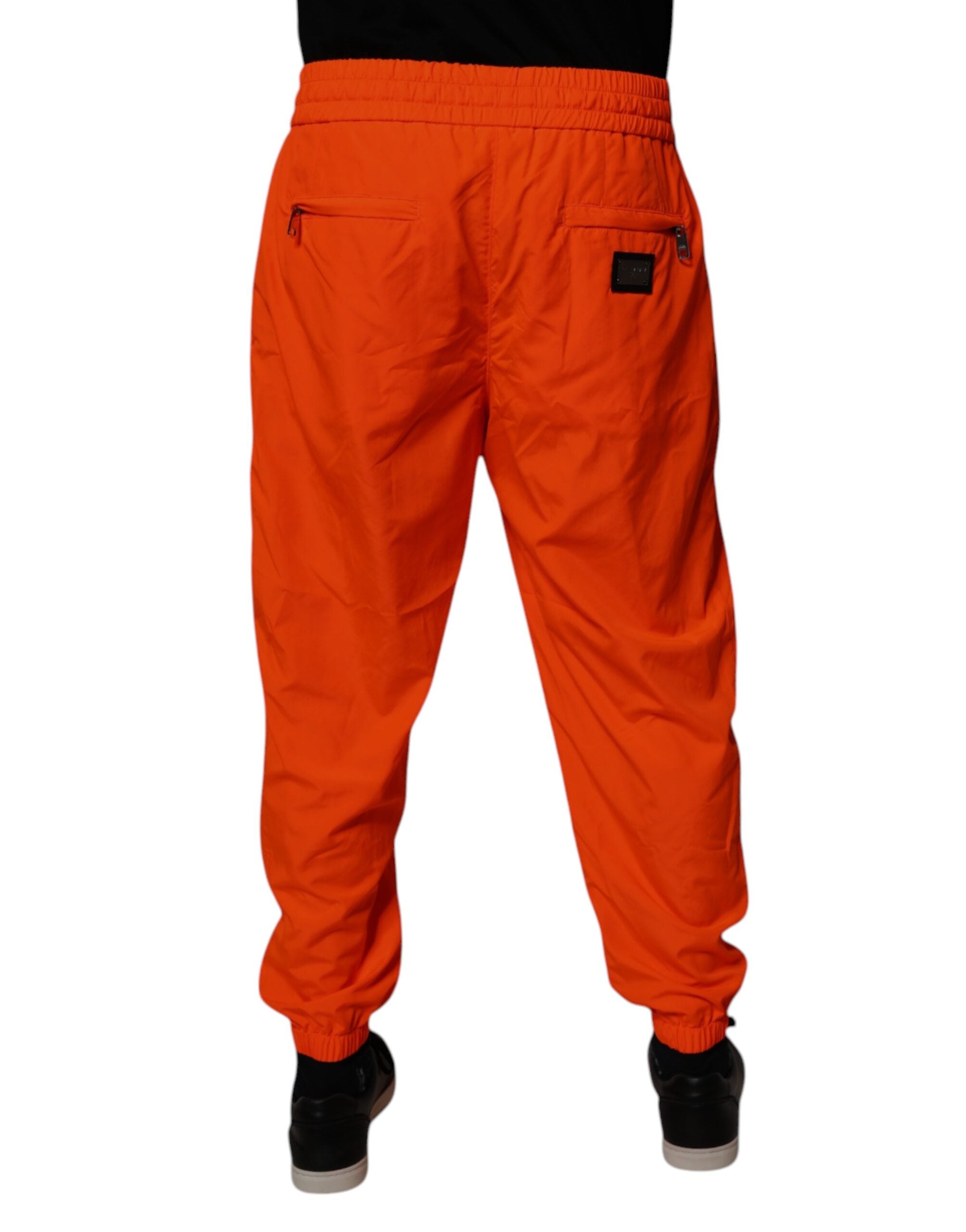 Orange Polyester Men Jogger Sweatpants Pants
