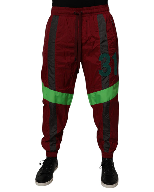 Maroon Nylon Men Jogger Sweatpants Pants