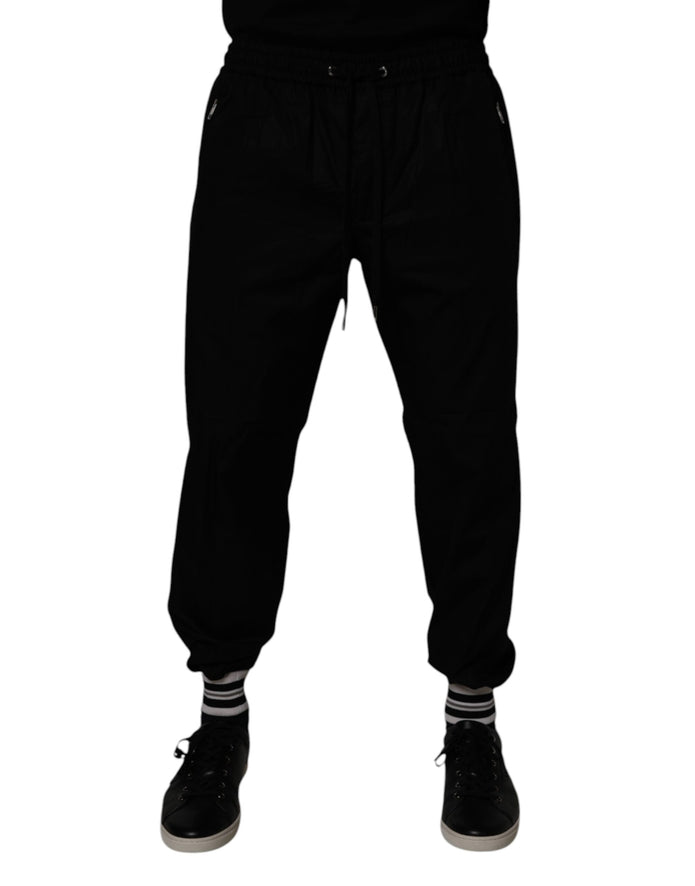 Black Cotton Men Jogger Sweatpants Pants