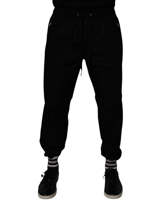 Black Cotton Men Jogger Sweatpants Pants