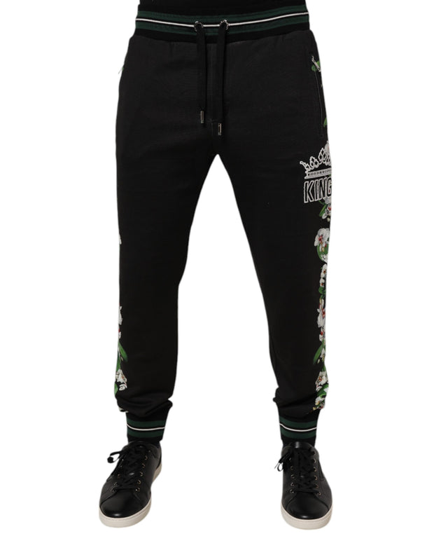 Black Floral King Men Jogger Sweatpants Pants