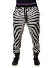 Black White Zebra Men Jogger Sweatpants Pants