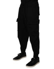Black Cotton Men Cargo Jogger Sweatpants Pants