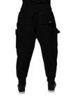 Black Cotton Men Cargo Jogger Sweatpants Pants