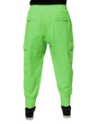 Neon Green Cargo Jogger Men Sweatpants Pants