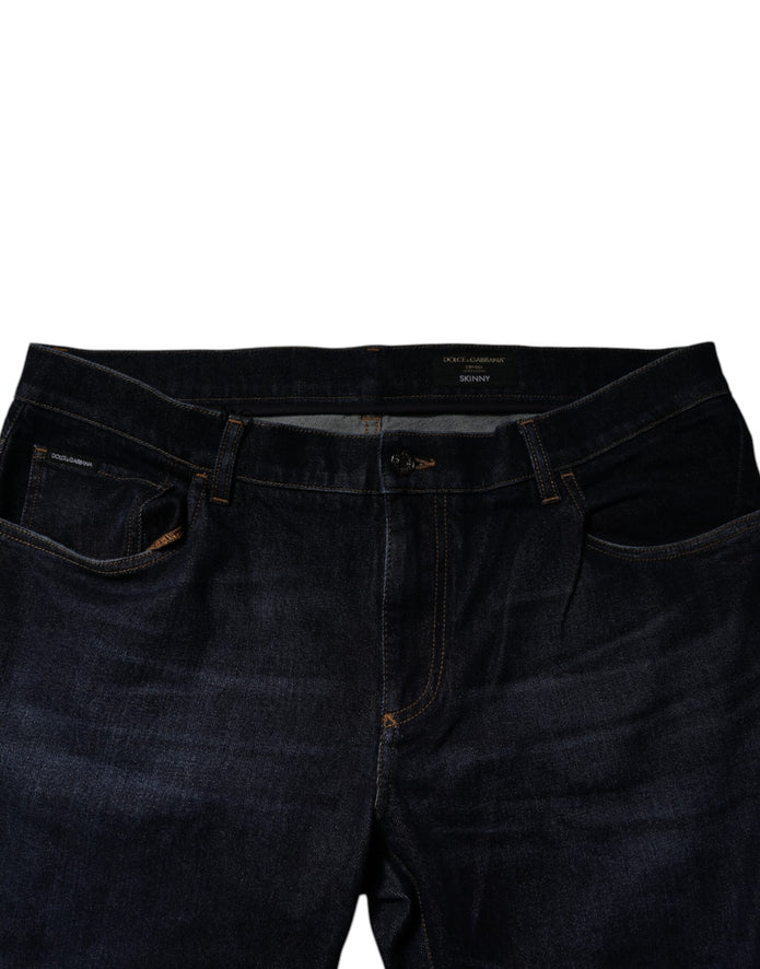 Dark Blue Cotton Stretch Skinny Denim Jeans
