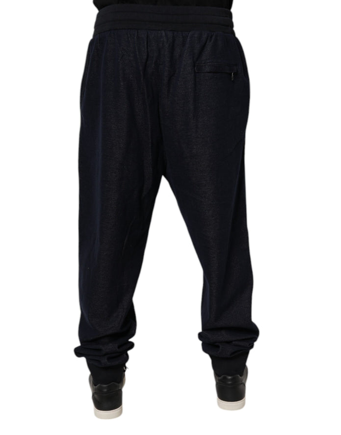 Black Jacquard Cotton Jogger Sweatpants Pants