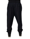 Black Jacquard Cotton Jogger Sweatpants Pants