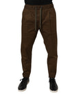 Brown Cotton Stretch Jogger Sweatpants Pants