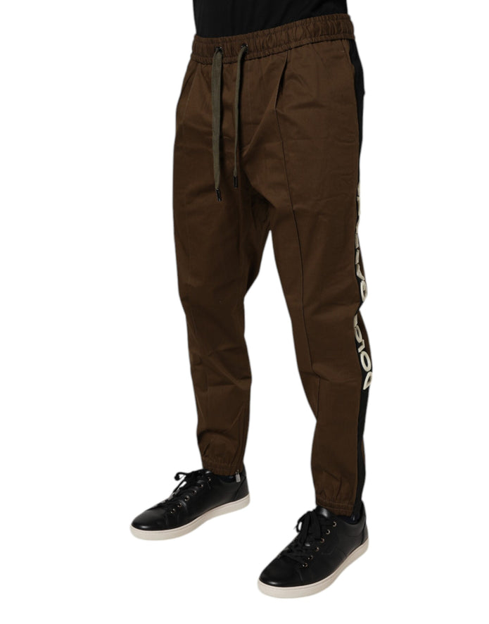 Brown Cotton Stretch Jogger Sweatpants Pants