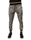 Multicolor Houndstooth Crown Men Sweatpants Pants
