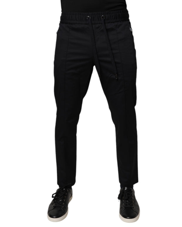 Dark Blue Cotton Men Jogger Sweatpants Pants