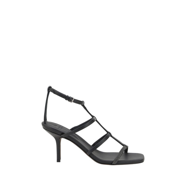 Sandals with sparkling embellishment