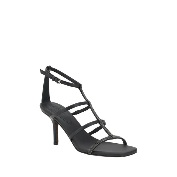 Sandals with sparkling embellishment