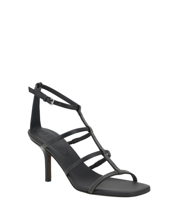 Sandals with sparkling embellishment