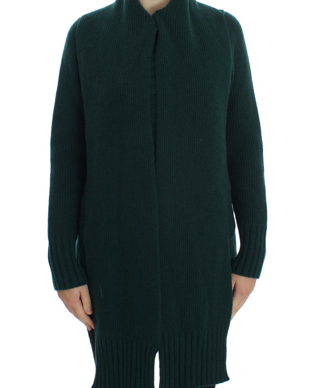 Green Knitted Cashmere Cardigan