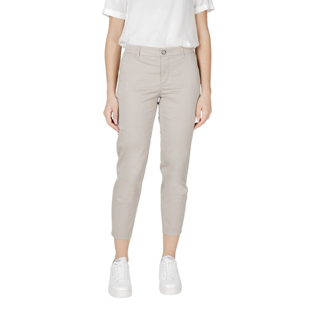 Beige Cotton Jeans & Pant