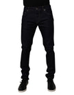 Black Cotton Stretch Men Skinny Denim Jeans