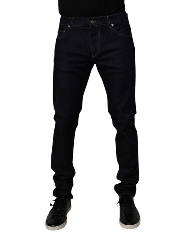 Black Cotton Stretch Men Skinny Denim Jeans