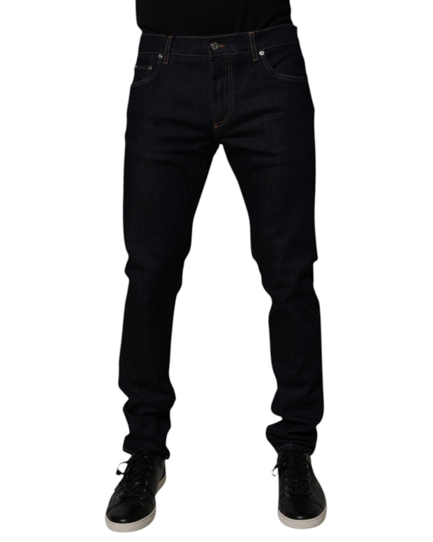Black Cotton Stretch Men Skinny Denim Jeans