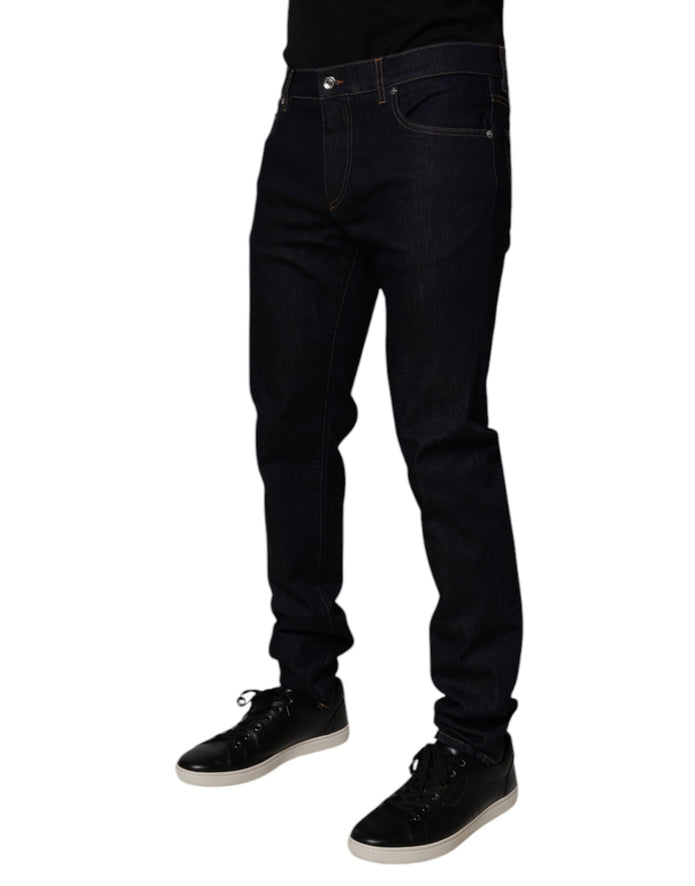 Black Cotton Stretch Men Skinny Denim Jeans