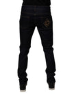 Black Cotton Stretch Men Skinny Denim Jeans