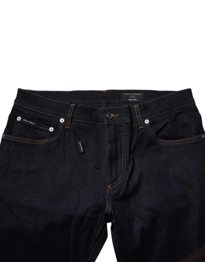 Black Cotton Stretch Men Skinny Denim Jeans