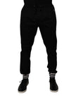 Black Cotton Stretch Jogger Sweatpants Pants