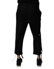 Black Polyester Men Cropped Pants