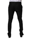 Black Virgin Wool MenSkinny Dress Formal Pants