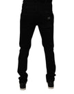 Black Cotton Tattered Skinny Men Denim Jeans